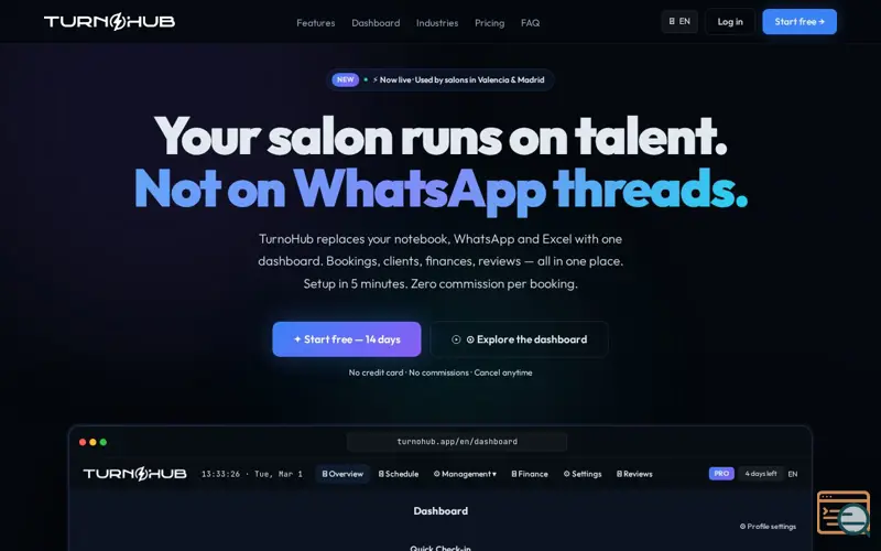 Screenshot of TurnoHub