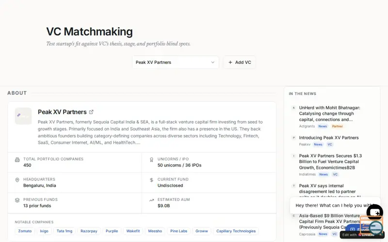Screenshot of VC Matchmaking