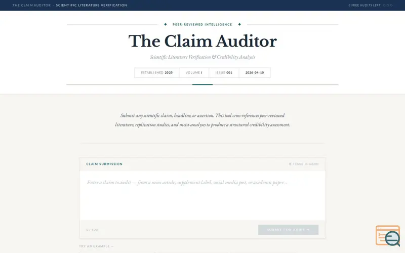 Screenshot of The Claim Auditor 