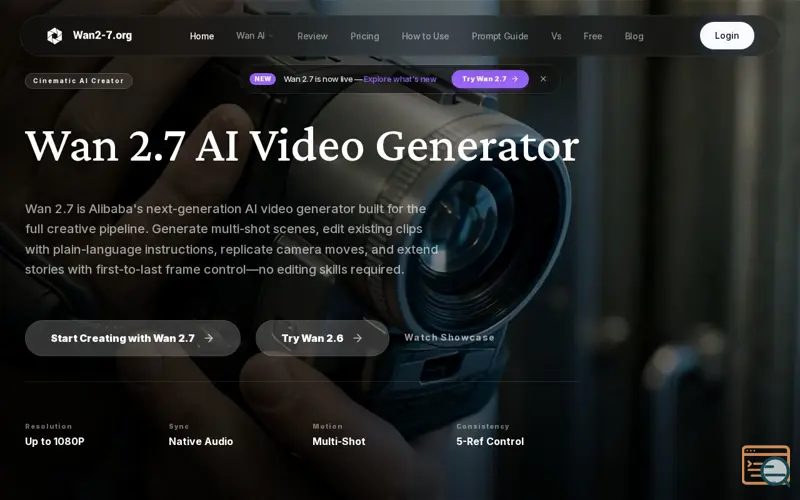 Screenshot of Wan 2.7