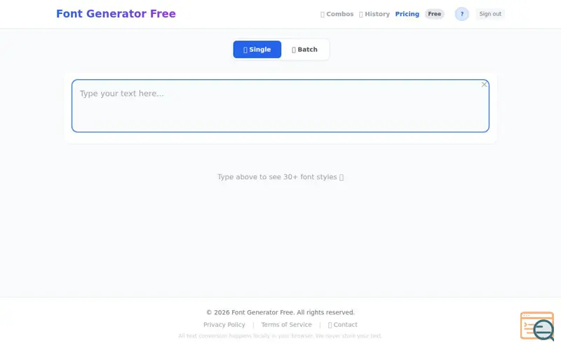 Screenshot of Font Generator Free