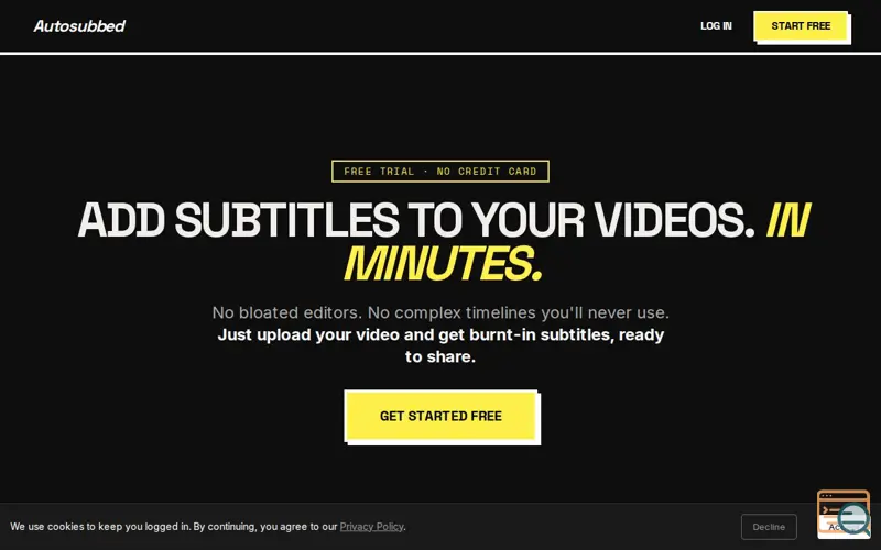 Screenshot of Autosubbed