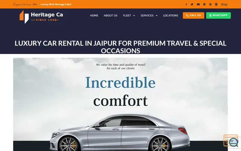 Screenshot of Heritage Cabs