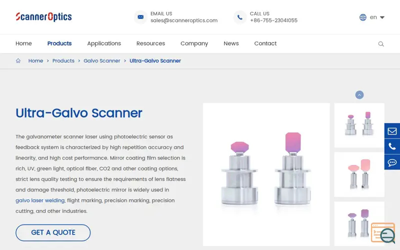 Screenshot of Scanner Optics Co., Ltd.