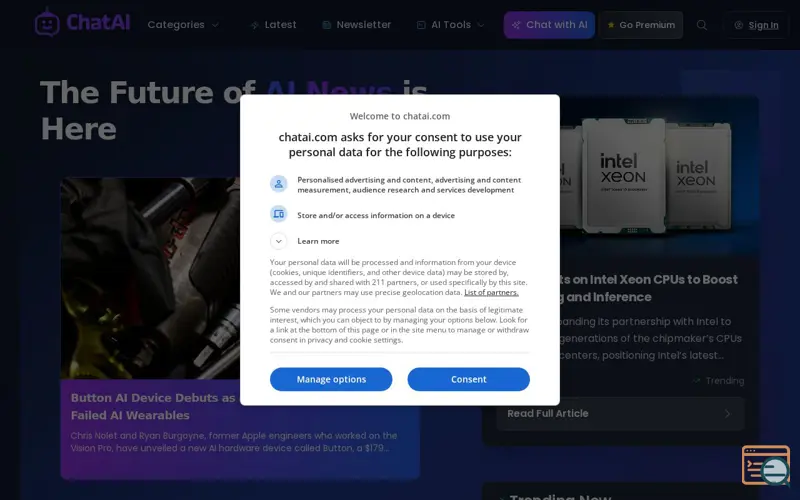 Screenshot of ChatAI