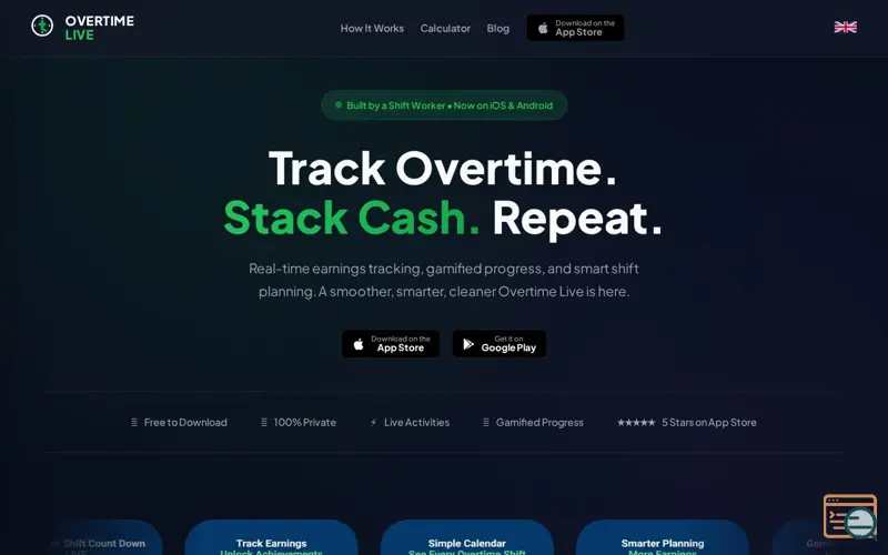 Screenshot of Overtime Live - Shift Tracker