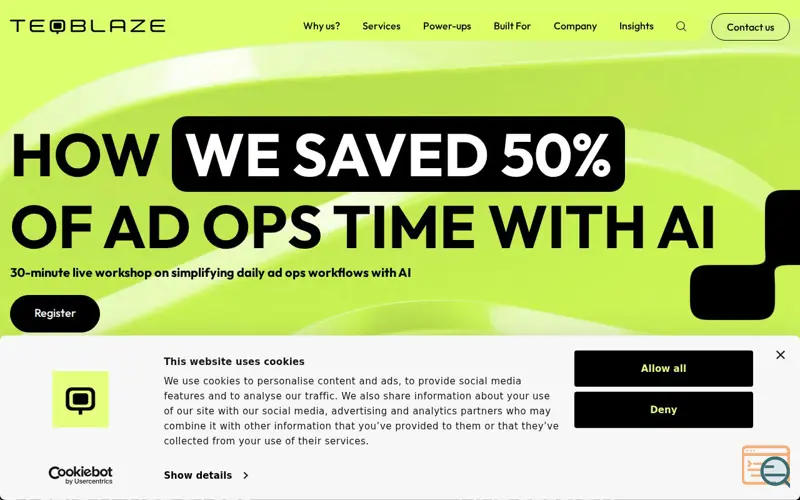 Screenshot of Webinar: save 50% of ad ops time with AI