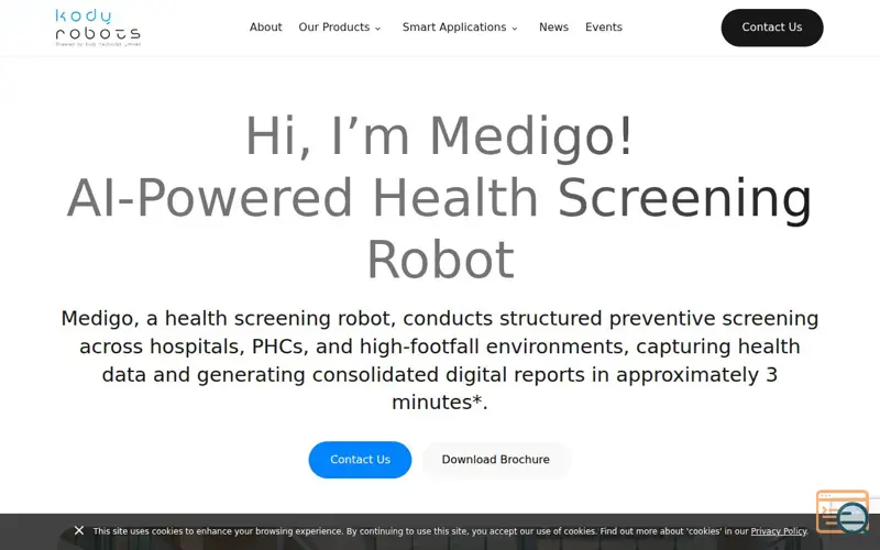 Screenshot of Medigo Health Screening Robot