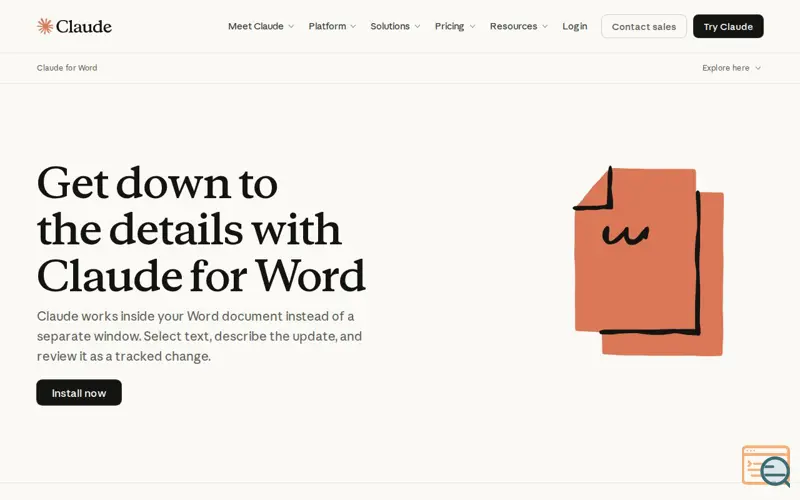 Screenshot of Claude for Word