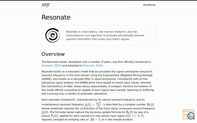 Screenshot of Resonate