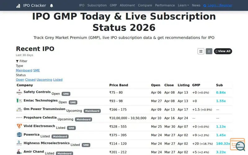 Screenshot of IPO Cracker