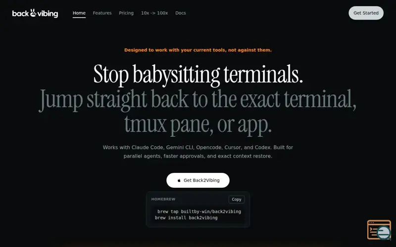 Screenshot of back2vibing