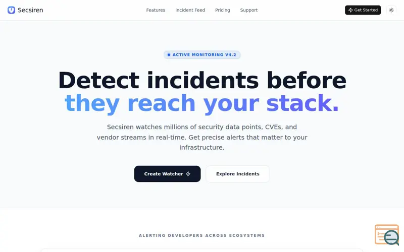 Screenshot of SecSiren