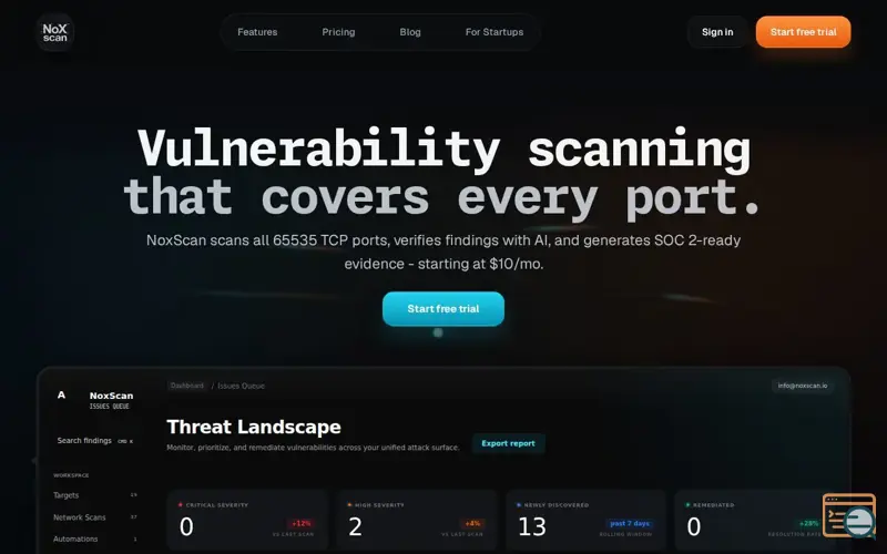 Screenshot of NoxScan