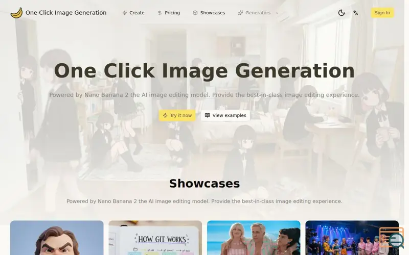 Screenshot of One Click Image Generation