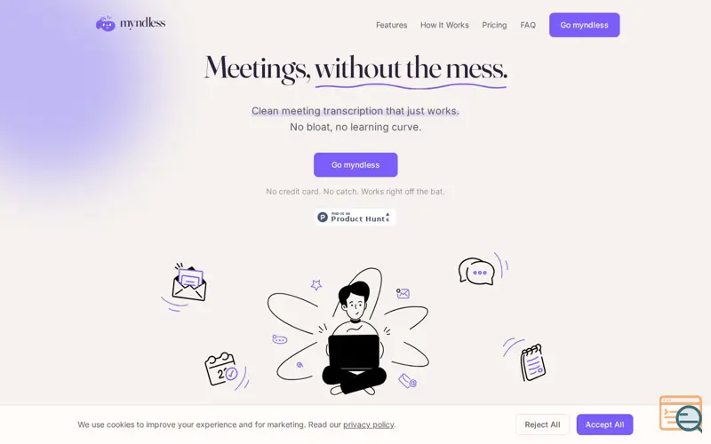 Screenshot of myndless.ai