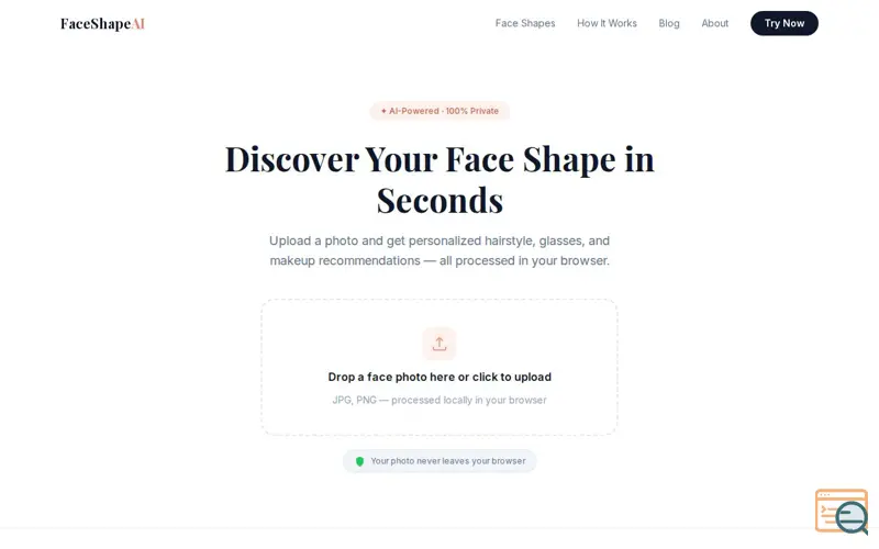 Screenshot of Face Shape AI Detection