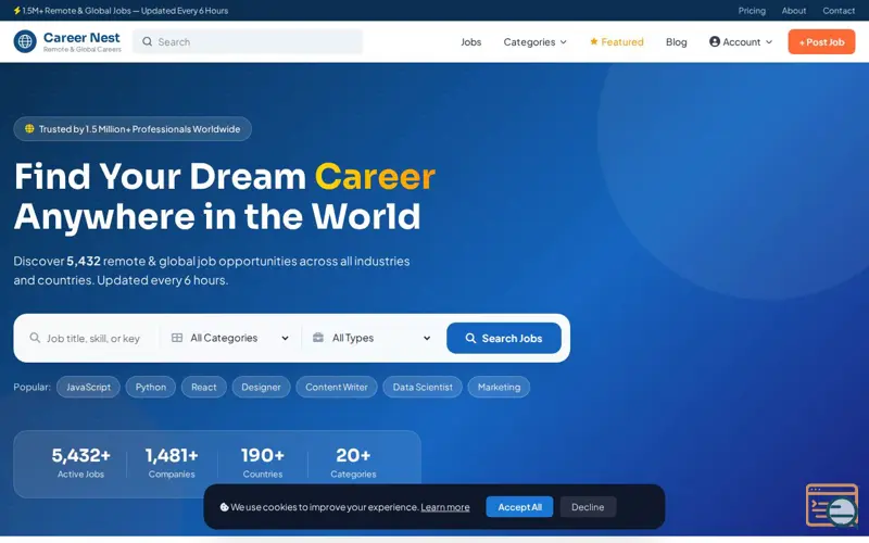 Screenshot of Career Nest