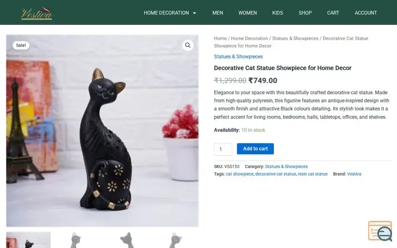 Screenshot of Cat Statue Showpiece for Home Decor
