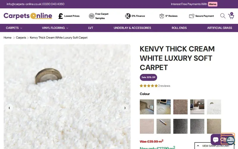 Screenshot of Carpets Online