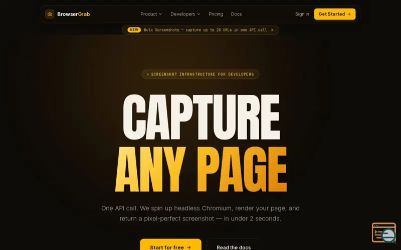Screenshot of BrowserGrab API