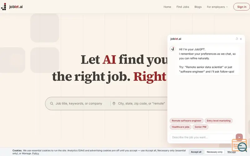 Screenshot of Joblet-AI