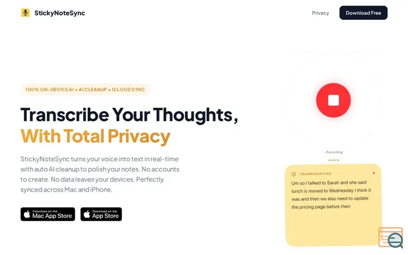 Screenshot of StickyNoteSync