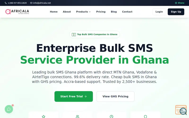 Screenshot of Bulk SMS Ghana