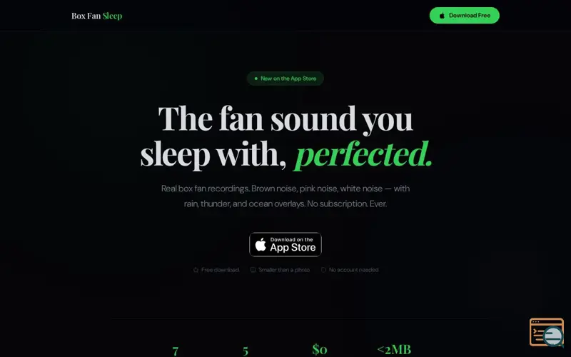 Screenshot of Box Fan Sleep
