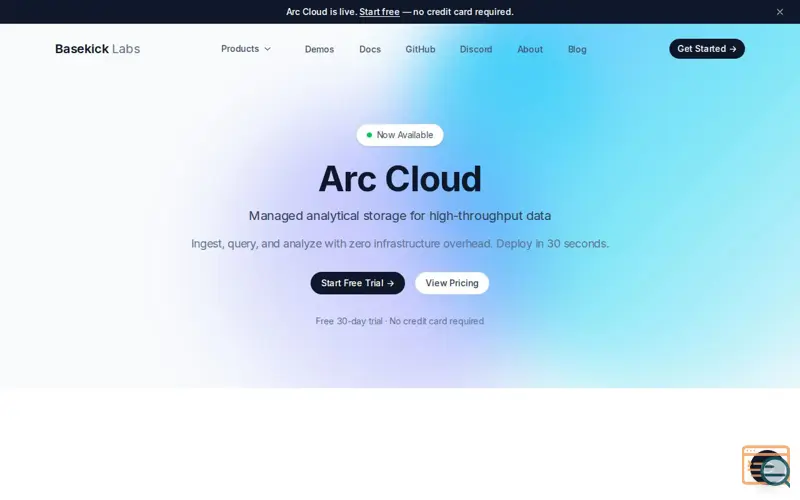 Screenshot of Arc Cloud by Basekick Labs