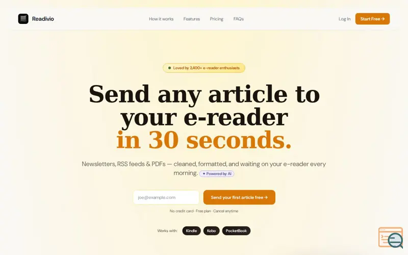 Screenshot of Readivio