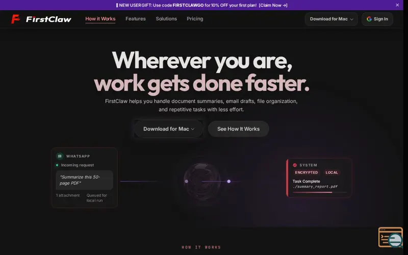 Screenshot of FirstClaw