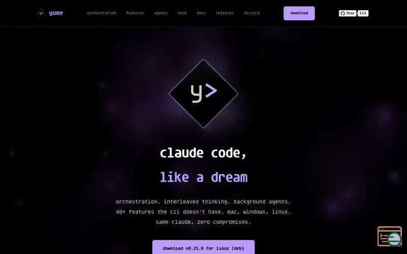Screenshot of Yume, a Desktop GUI for Claude Code (Tauri/React)