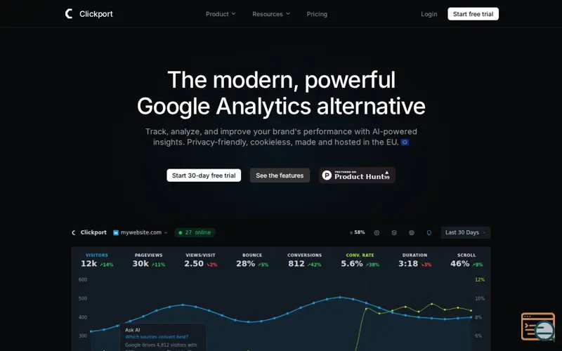 Screenshot of Clickport