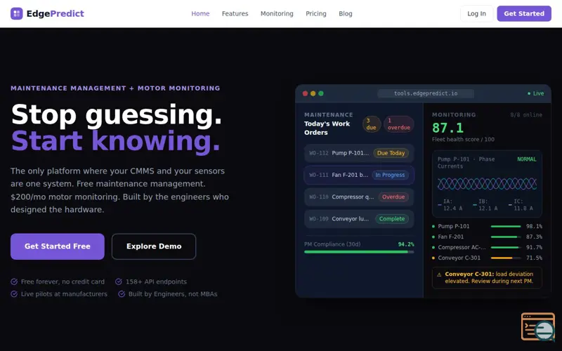 Screenshot of EdgePredict