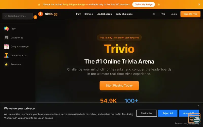 Screenshot of Trivio