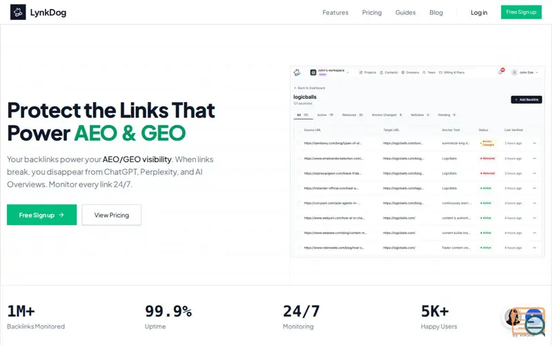 Screenshot of LynkDog