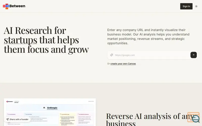 Screenshot of Between Ventures 