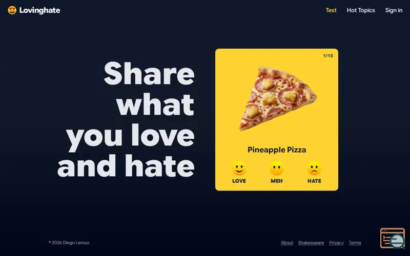 Screenshot of Lovinghate