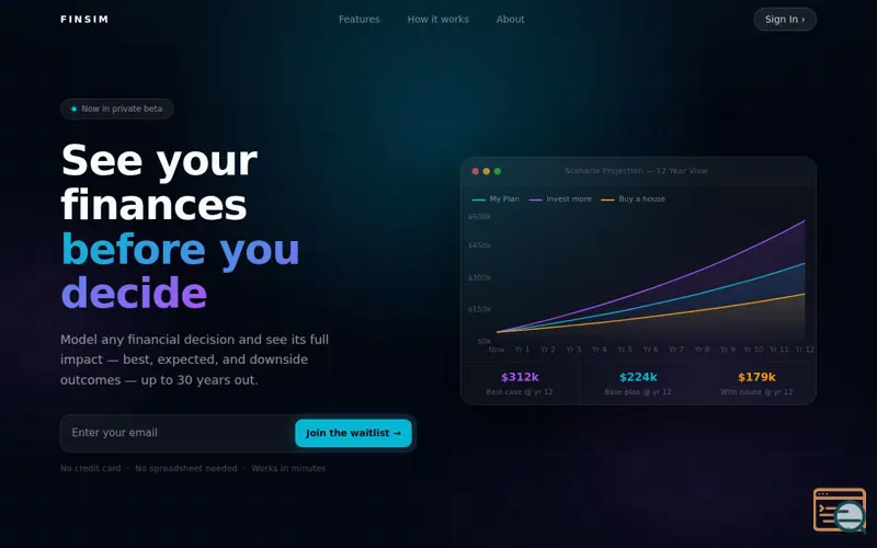 Screenshot of FinSim