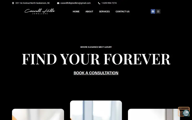 Screenshot of caswell hills jewellers