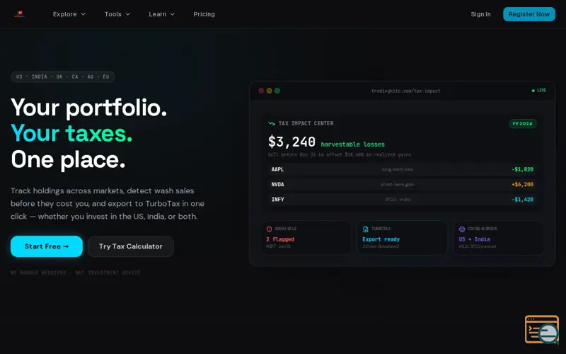 Screenshot of TradingKite