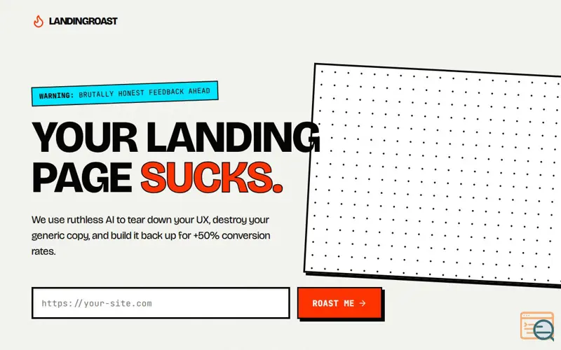 Screenshot of LandingRoast