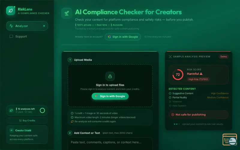 Screenshot of Risklens