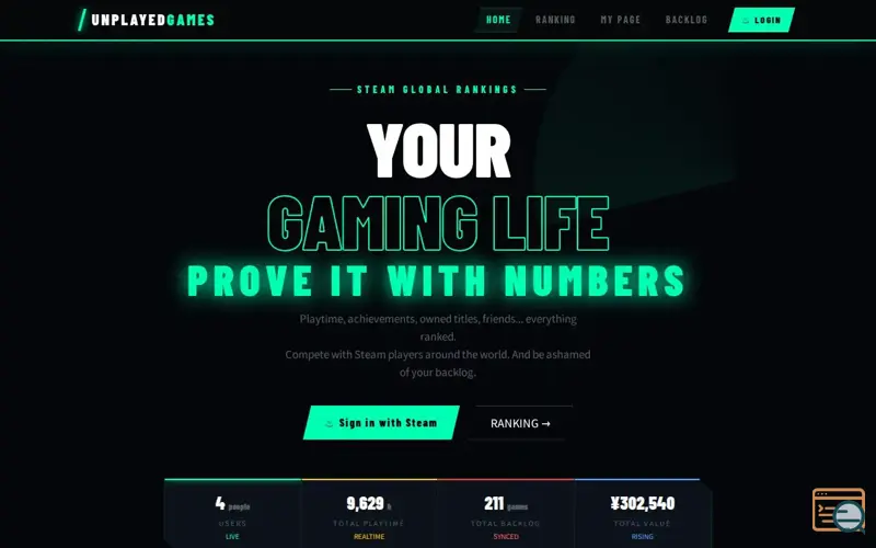 Screenshot of Unplayed Games