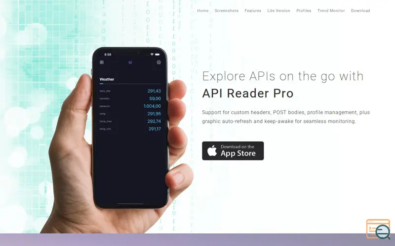 Screenshot of API Reader Pro iOS