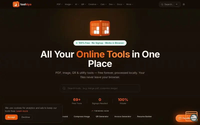 Screenshot of Toolkiya