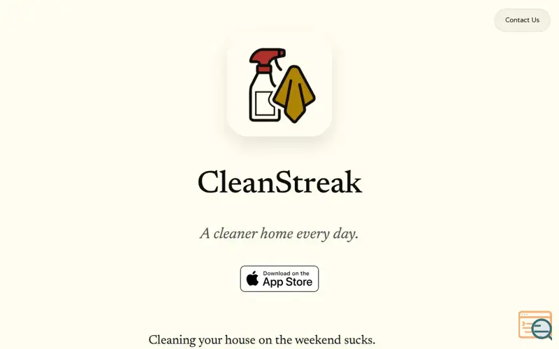Screenshot of CleanStreak