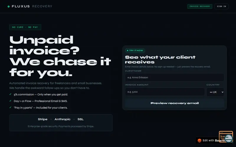 Screenshot of Fluxus Recovery