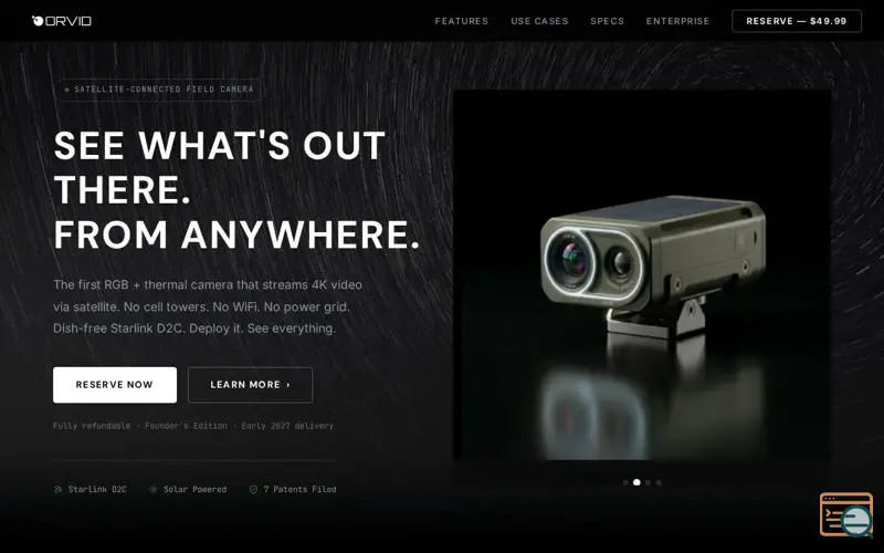 Screenshot of Orvid: First Dish-Free Starlink Camera